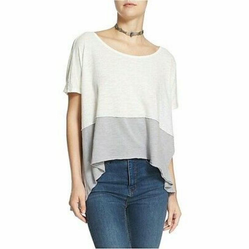 Women's Free People 'Midnight' Colorblock Tee Size Small Ivory Retail $58.Armpi